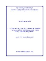 (Luận văn thạc sĩ) giải pháp gia tăng nguồn vốn huy động tại ngân hàng thương mại cổ phần ngoại thương việt nam 
