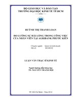 (Luận văn thạc sĩ) đo lường sự hài lòng trong công việc của nhân viên tại argribank phước kiển 