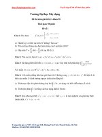 Tuyển tập 8 đề thi môn toán giải tích 2 của trường Đại học Xây dựng Hà Nội