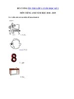Tải Đề cương ôn tập học kì 2 môn Tiếng Anh lớp 1 năm 2018 - 2019 - Đề thi môn Tiếng Anh lớp 1 học kỳ 2 theo thông tư 22 có đáp án