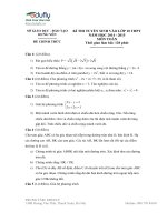Đề thi và đáp án kỳ thi tuyển sinh vào lớp 10 năm 2014 - Tỉnh Hưng Yên