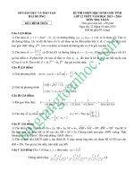 Đề thi và đáp án môn toán học sinh giỏi lớp 12 tỉnh Hải Dương năm học 2013-2014