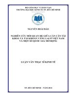 (Luận văn thạc sĩ) nghiên cứu mối quan hệ giữa cán cân tài khóa và tài khoản vãng lai ở việt nam và một số quốc gia mở rộng 