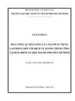 (Luận văn thạc sĩ) đo lường sự hài lòng của người sử dụng lao động đối với dịch vụ hành chính công tại bảo hiểm xã hội thành phố hồ chí minh 
