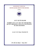 (Luận văn thạc sĩ) nghiên cứu các yếu tố ảnh hưởng quyết định mua tivi của người dân TP  HCM 