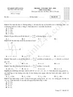 Đề thi học kì 1 môn Toán lớp 12 năm 2017 trường THPT Sóc Sơn