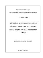 (Luận văn thạc sĩ) hệ thống kiểm soát nội bộ tại công ty TNHH URC việt nam   thực trạng và giải pháp hoàn thiện 