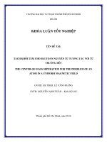 Tách khối tâm cho bài toán nguyên tử tương tác với từ trường đều = the center of mass seperation for the problem of an atom in a uniform magnetic field  