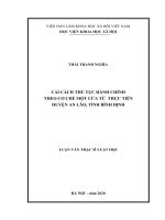 Cải cách thủ tục hành chính theo cơ chế một cửa từ thực tiễn huyện An Lão, tỉnh Bình Định