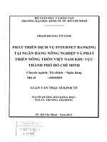 (Luận văn thạc sĩ) phát triển dịch vụ internet banking tại ngân hàng nông nghiệp và phát triển nông thôn việt nam khu vực thành phố hồ chí minh 