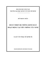 (Luận văn thạc sĩ) hoàn thiện hệ thống kiểm soát hoạt động tại viễn thông tây ninh 