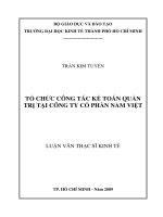 (Luận văn thạc sĩ) tổ chức công tác kế toán quản trị tại công ty cổ phần nam việt 