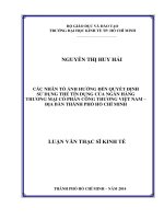 (Luận văn thạc sĩ) các nhân tố ảnh hưởng đến quyết định sử dụng thẻ tín dụng của ngân hàng thương mại cổ phần công thương việt nam   địa bàn thành phố hồ chí minh 