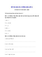 Tải Đề ôn tập học kì 2 môn Tiếng Anh lớp 2 năm 2019 - 2020 - Đề kiểm tra tiếng Anh lớp 2 học kì 2 có đáp án