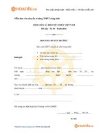 Tải Mẫu đơn xin chuyển trường cấp 3 - HoaTieu.vn