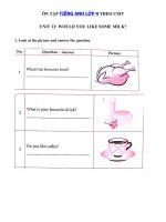 Tải Bài tập ngữ pháp tiếng Anh lớp 4 Unit 13 Would you like some milk? - Ôn tập tiếng Anh 4 theo từng Unit có đáp án