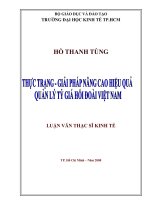 (Luận văn thạc sĩ) thực trạng giải pháp nâng cao hiệu quả quản lý tỷ giá hối đoái VN 