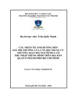 Các nhân tố ảnh hưởng đến giá thị trường của căn hộ chung cư thương mại cho người mua có thu nhập trung bình trên địa bàn quận 8 thành phố hồ chí minh 
