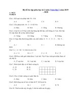 Tải Đề kiểm tra 1 tiết lần 3 tiếng Anh lớp 6 năm 2019 - 2020 - Đề thi tiếng Anh 6 mới có đáp án