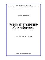 Đặc điểm bút ký chính luận của lý chánh trung  