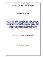 (Luận văn thạc sĩ) một số biện pháp tăng cường hoạt động tín dụng của các ngân hàng thương mại phục vụ phát triển kinh tế   xã hội trên địa bà tỉnh kiên giang 