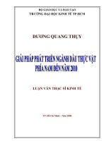 (Luận văn thạc sĩ) giải pháp phát triển ngành dầu thực vật phía nam đến năm 2010 