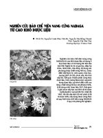 Nghiên cứu bào chế viên nang cứng Nadaga từ cao khô dược liệu