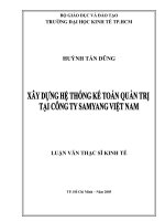 (Luận văn thạc sĩ) xây dựng hệ thống kế toán quản trị tại công ty samyang việt nam 