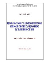 (Luận văn thạc sĩ) hiệu quả hoạt động của liên doanh nước ngoài kinh doanh cho thuê căn hộ văn phòng tại thành phố hồ chí minh 