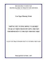 Những nét tương đồng và dị biệt về quan niệm thẩm mỹ giữa truyện thơ bình dân và truyện thơ bác học  