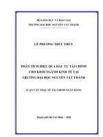 Phân tích hiệu quả đầu tư tài chính cho khối ngành kinh tế tại trường đại học nguyễn tất thành 