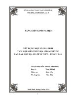 Sáng kiến kinh nghiệm, SKKN - Xây dựng một số giải pháp tích hợp kiến thức địa lý địa phương vào dạy học địa lý lớp 10 THPT - Ban cơ bản