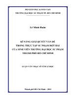Kĩ năng giải quyết vấn đề trong thực tập sư phạm đợt hai của sinh viên trường đại học sư phạm thành phố hồ chí minh  