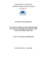 (Luận văn thạc sĩ) xây dựng chiến lược kinh doanh các doanh nghiệp giải khát việt nam giai đoạn 2007 2015 