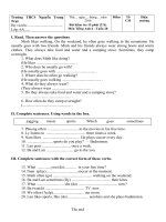 Tải Đề kiểm tra 1 tiết lần 2 học kì 2 môn tiếng Anh lớp 6 trường THCS Nguyễn Trung Trực - Ôn thi học kì 2 lớp 6 môn tiếng Anh