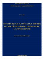 Hứng thú học tập các môn lý luận chính trị của sinh viên hệ chính quy trường đại học luật tp  hồ chí minh  