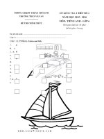 Tải Đề kiểm tra 1 tiết số 4 môn Tiếng Anh lớp 6 trường THCS Văn An, Hải Dương năm học 2015 - 2016 - Đề kiểm tra 45 phút học kỳ 2 môn tiếng Anh lớp 6 có file nghe và đáp án
