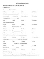 Tải Bài tập Tiếng Anh lớp 6 Unit 10, 11 - Bài tập trắc nghiệm & tự luận Tiếng Anh 6