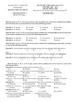 Tải Đề thi thử THPT Quốc gia năm 2017 môn Tiếng Anh trường THPT Hà Trung, Thanh Hóa (Lần 1) Có ĐÁP ÁN - Đề thi thử đại học môn Tiếng Anh có đáp án