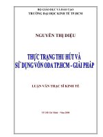 (Luận văn thạc sĩ) thực trạng thu hút và sử dụng vốn ODA tp HCM   giải pháp 