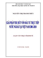 (Luận văn thạc sĩ) giải pháp thu hút vốn đầu tư trực tiếp nước ngoài tại việt nam 2001 2010 