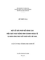 (Luận văn thạc sĩ) giải pháp để nâng cao hiệu quả hoạt động kinh doanh ngoại tệ tại ngân hàng thương mại cổ phần xuất nhập khẩu việt nam 