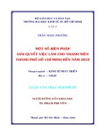 (Luận văn thạc sĩ) biện pháp giải quyết việc làm cho thanh niên TP HCM đến 2010 