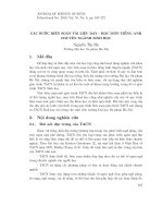 Các bước biên soạn tài liệu dạy - học môn Tiếng Anh chuyên ngành sinh học