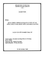 (Luận văn thạc sĩ) hoàn thiện chính sách quản lý đầu tư tại tổng công ty bia rựơu nước giải khát sài gòn 