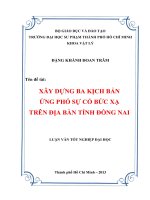 Xây dựng ba kịch bản ứng phó sự cố bức xạ trên địa bàn tỉnh đồng nai  