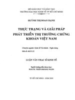 (Luận văn thạc sĩ) thực trạng và giải pháp phát triển thị trường chứng khoán việt nam 