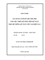 (Luận văn thạc sĩ) xây dựng cơ sở dữ liệu phù hợp cho việc thiết kế phần mềm kế toán theo hệ thống kế toán việt nam hiện nay 