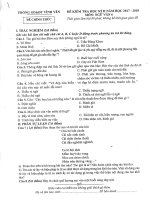 Đề, đáp án Kiểm tra học kỳ 2 môn Ngữ văn 7