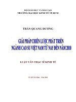 (Luận văn thạc sĩ) giải pháp chiến lược phát triển ngành cao su việt nam từ nay đến năm 2010 